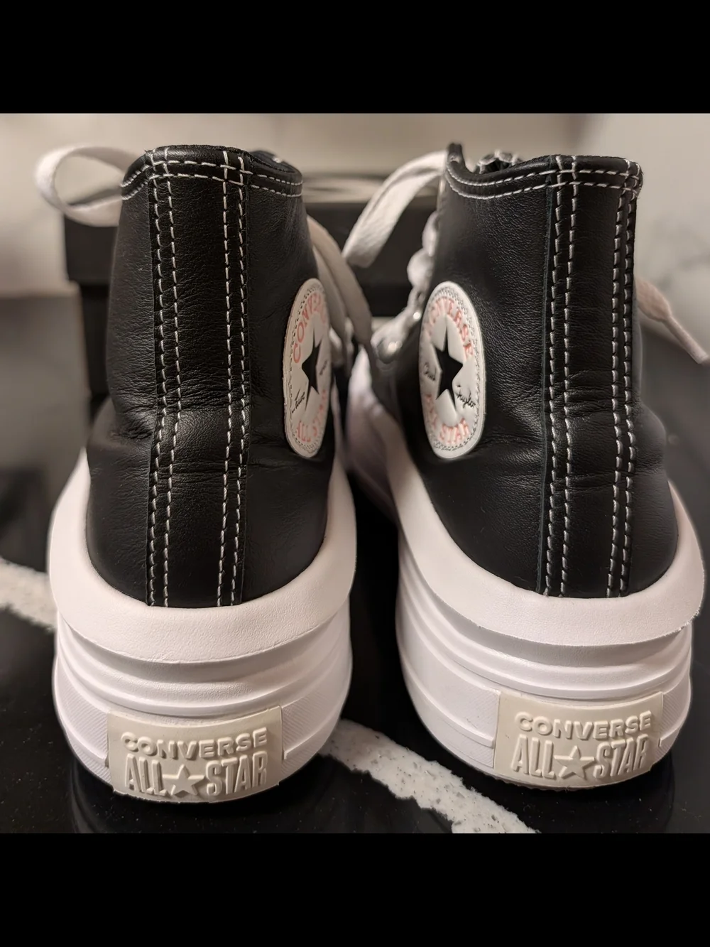 Chuck Taylor All Star Move Platform High 'Leather Black' Sneakers Size 7 Box